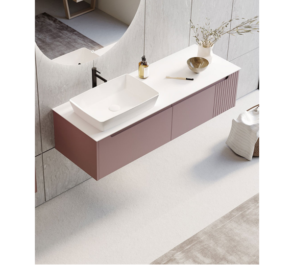 Orka Biella Banyo Dolabı Takımı 140 cm Pudra - 2