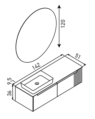 Orka Biella Banyo Dolabı Takımı 140 cm Pudra - 4