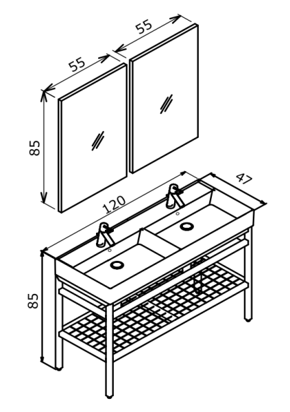 Orka Capetown Banyo Dolabı Takımı 120 cm - 3