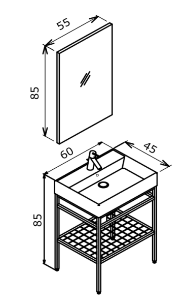 Orka Capetown Banyo Dolabı Takımı 60 cm - 4