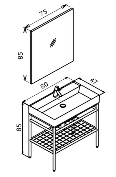 Orka Capetown Banyo Dolabı Takımı 80 cm - 4