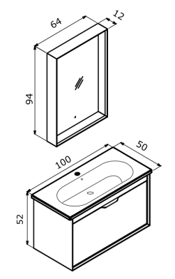 Orka Clay Banyo Dolabı Takımı 100 cm Toprak - 4
