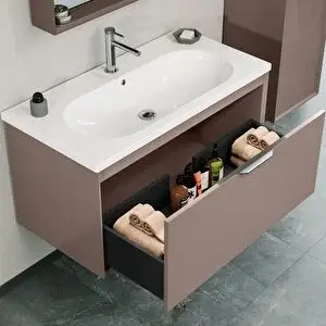 Orka Clay Banyo Dolabı Takımı 100 cm Toprak - 3