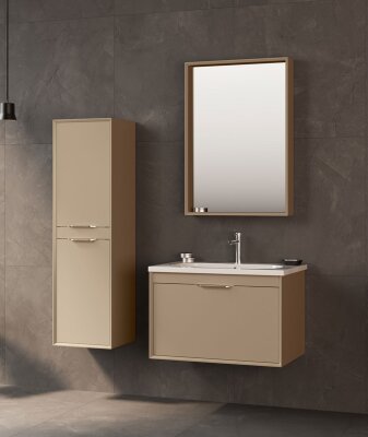 Orka Clay Banyo Dolabı Takımı 80 cm Sahra - ORKA BANYO
