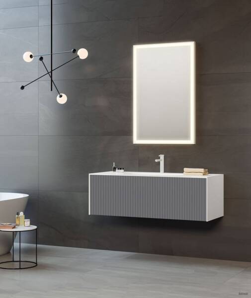 Orka Cube Banyo Dolabı Takımı 100 cm Antrasit - 1