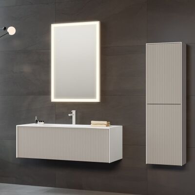 Orka Cube Banyo Dolabı Takımı 120 cm Vizon - ORKA BANYO