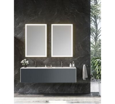 Orka Cube Banyo Dolabı Takımı 160 cm Antrasit - ORKA BANYO