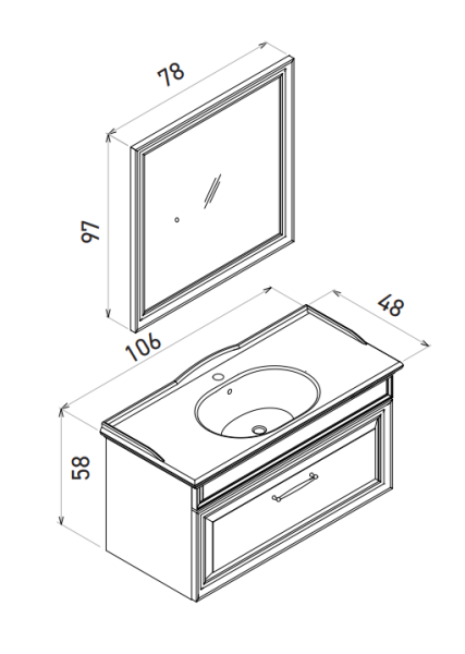 Orka Design Banyo Dolabı Takımı 100 cm Antrasit - 4