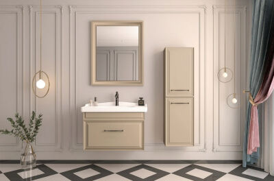 Orka Design Banyo Dolabı Takımı 80 cm Cappuccino - ORKA BANYO