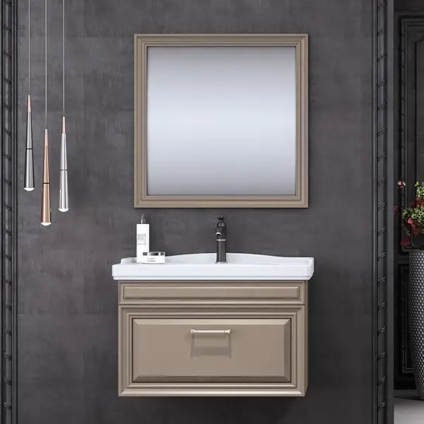 Orka Design Banyo Dolabı Takımı 80 cm Cappuccino - 2