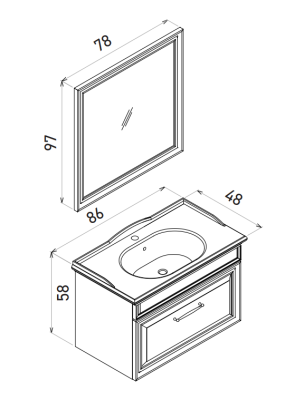 Orka Design Banyo Dolabı Takımı 80 cm Cappuccino - 3