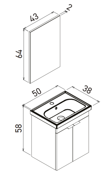 Orka Desna Banyo Dolabı Takımı 50cm Antrasit - 2