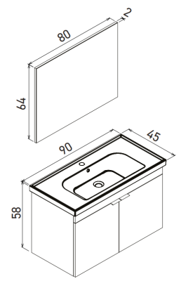Orka Desna Banyo Dolabı Takımı 90cm Çöl Beji - 3