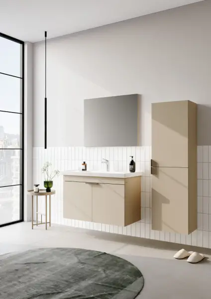 Orka Desna Banyo Dolabı Takımı 90cm Çöl Beji - 1