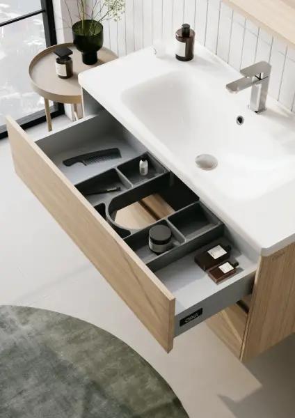 Orka Düden Çekmeceli Banyo Dolabı Takımı 100 cm Meşe - 3