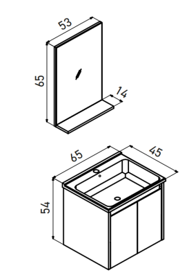 Orka Düden Kapaklı Banyo Dolabı Takımı 65 cm Ceviz - 2