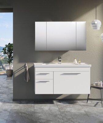 Orka Enez Banyo Dolabı Takımı 100cm Beyaz - ORKA BANYO