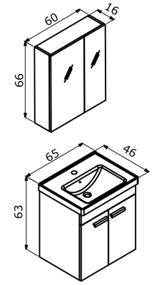 Orka Enez Banyo Dolabı Takımı 65cm Teak - 3