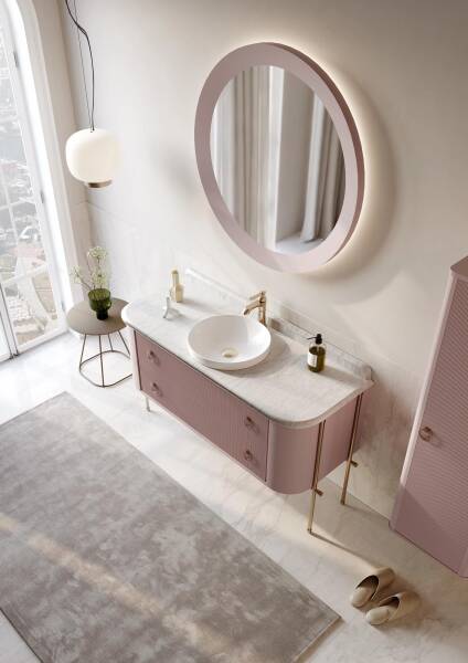 Orka Felice Banyo Dolabı Takımı 147 cm Pudra - 3