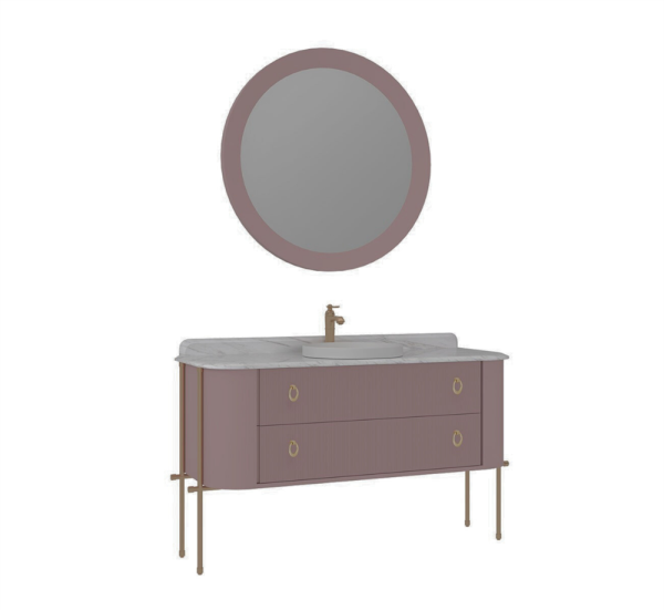 Orka Felice Banyo Dolabı Takımı 147 cm Pudra - 1