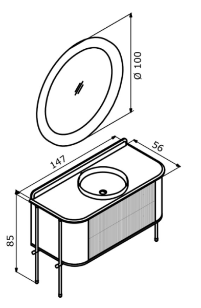 Orka Felice Banyo Dolabı Takımı 147 cm Pudra - 4