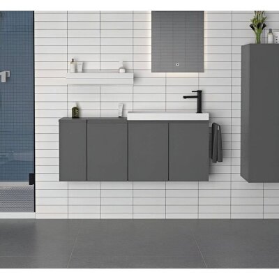 Orka Ferla Banyo Dolabı Takımı 110 cm Gri - ORKA BANYO