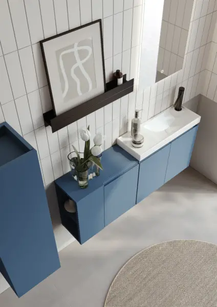 Orka Ferla Banyo Dolabı Takımı 110 cm Pacific Mavi - 2