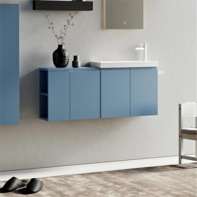 Orka Ferla Banyo Dolabı Takımı 110 cm Pacific Mavi - ORKA BANYO