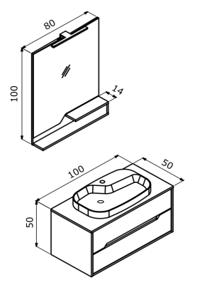 Orka Galia Banyo Dolabı Takımı 100 cm Lidya - 4