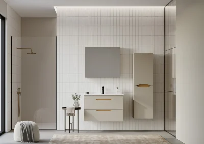 Orka Lena Çekmeceli Banyo Dolabı Takımı 85cm Çöl Beji - 1