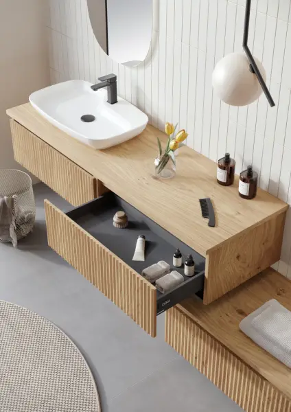 Orka Lentia Banyo Dolabı Takımı 160 cm Meşe - 3