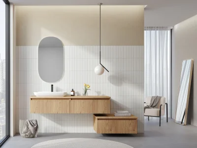 Orka Lentia Banyo Dolabı Takımı 160 cm Meşe - 1