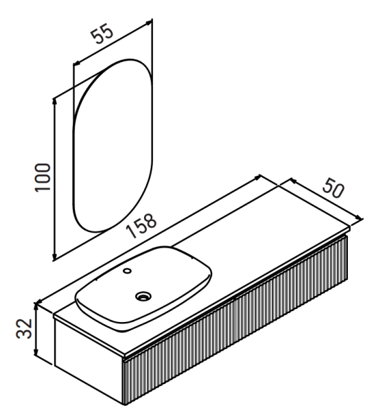 Orka Lentia Banyo Dolabı Takımı 160 cm Meşe - 4