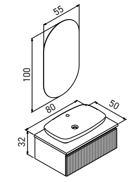 Orka Lentia Banyo Dolabı Takımı 80 cm Beyaz - 3