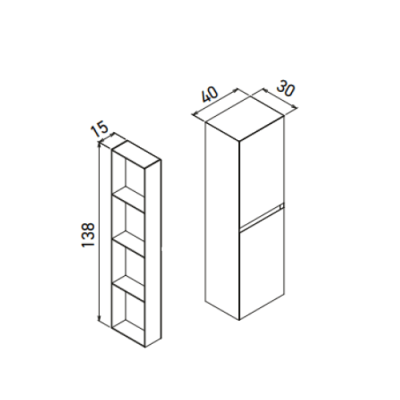 Orka Levanto Banyo Boy Dolabı Vişne 40cm - 2