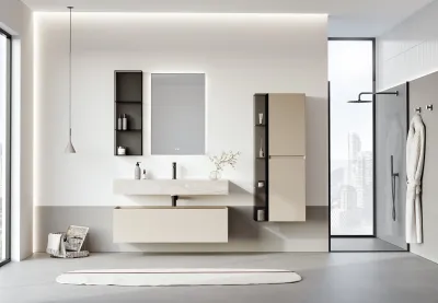 Orka Levanto Banyo Dolabı Takımı 100 cm Bej - 2