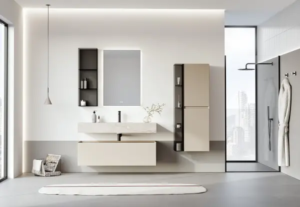 Orka Levanto Banyo Dolabı Takımı 100 cm Bej - 2