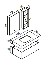 Orka Levanto Banyo Dolabı Takımı 100 cm Vişne - 4