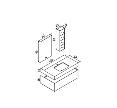 Orka Levanto Banyo Dolabı Takımı 120 cm Bej - 4