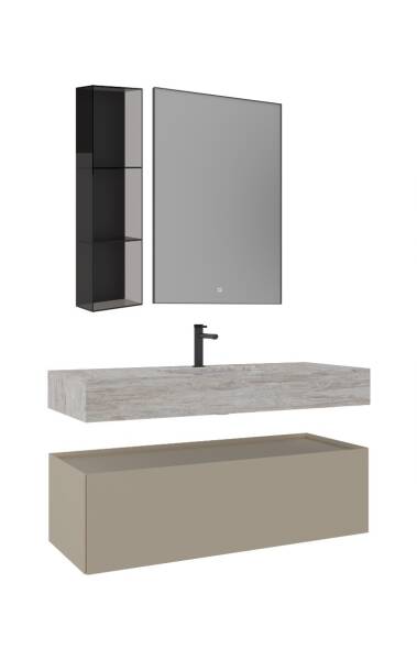 Orka Levanto Banyo Dolabı Takımı 120 cm Bej - 1