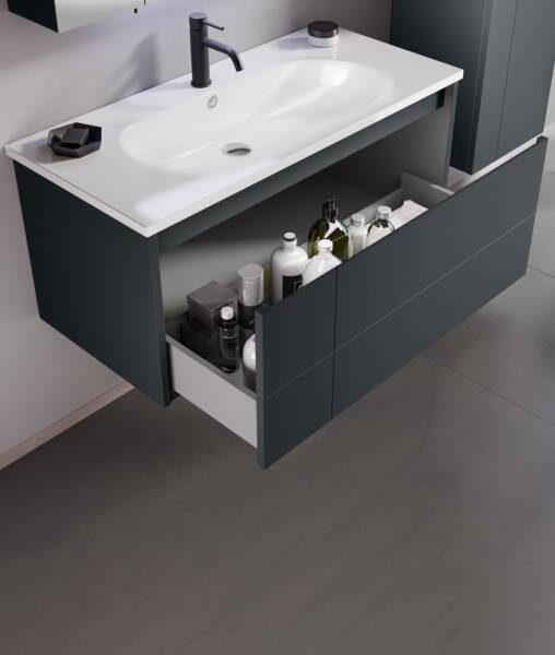 Orka Likya Banyo Dolabı Takımı 100 cm Antrasit - 3