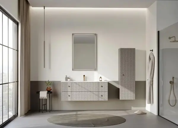 Orka Lipari Banyo Dolabı Takımı 100 cm Vizon - 1