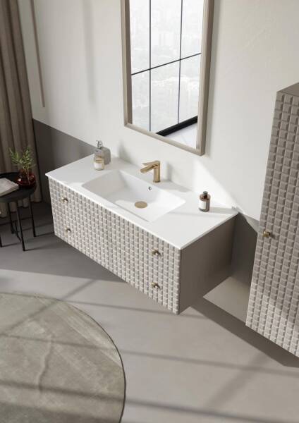 Orka Lipari Banyo Dolabı Takımı 100 cm Vizon - 3