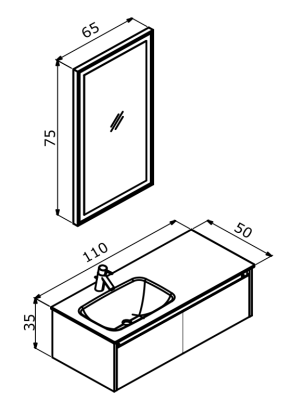 Orka Lisbon Banyo Dolabı Takımı 110 cm Antrasit - 3