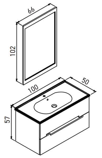 Orka Lodi Banyo Dolabı Takımı 100 cm Beyaz - Altın - 3