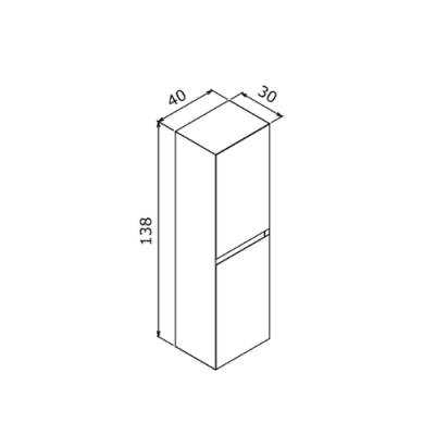 Orka Lusso Banyo Boy Dolabı 40cm Mat Mavi - 2
