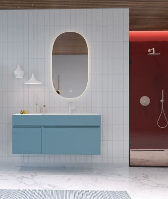 Orka Lusso Banyo Dolabı Takımı 120 cm Mat Mavi - ORKA BANYO