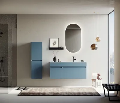 Orka Lusso Banyo Dolabı Takımı 120 cm Mat Mavi - 2