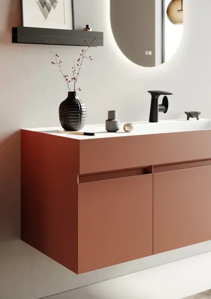 Orka Lusso Banyo Dolabı Takımı 120 cm Mat Tarçın - 3