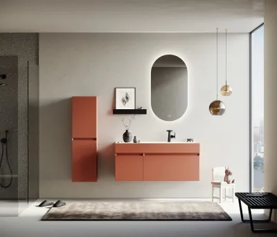 Orka Lusso Banyo Dolabı Takımı 120 cm Mat Tarçın - 1